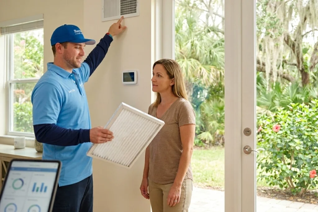 North Port homeowner learning about indoor air quality
